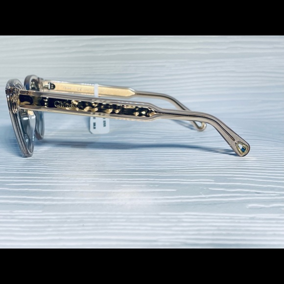 Chloé•CE757S 749•Translucent Peach Frames withGlittering Gold Core•Oval/Cat Eye - Picture 8 of 14